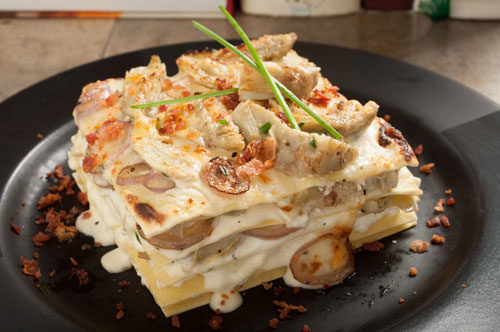 Lasagna with Artichokes, Pancetta Affumicata, Sardinian Pecorino and Béchamel